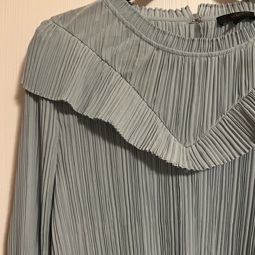 J Crew dusty blue blouse